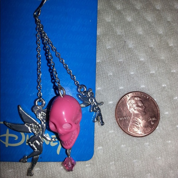 Tinker Bell pink skull earrings - Picture 2 of 5